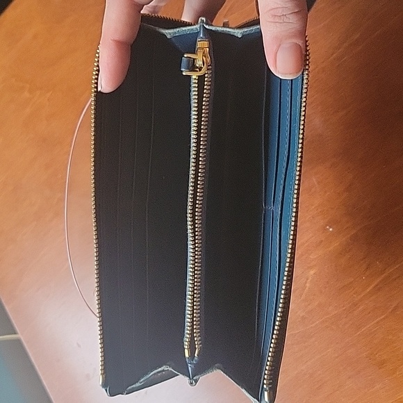 Miu Miu Aqua Croc Embossed Zip Around Wallet - Picture 3 of 7